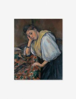 Young Italian Woman At A Table Wall Art By Paul Cezanne -Lulu Andgeorgia Shop young italian woman at a table unframed